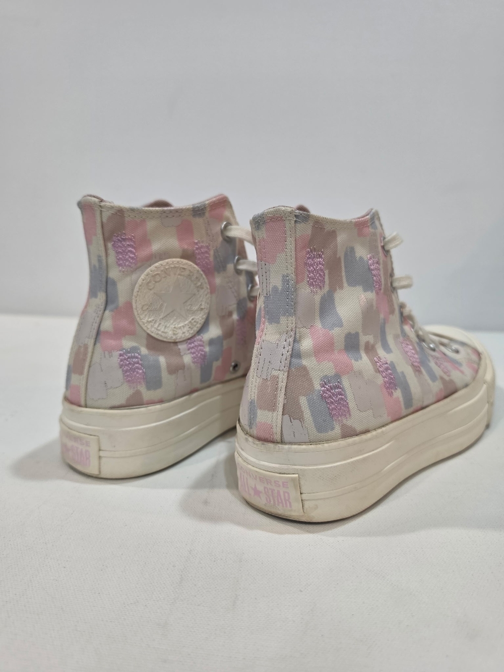 504. Converse Chuck Taylor All Star Lift Platform Inked Sneakers Egret Pink 7.5 - Picture 4 of 7